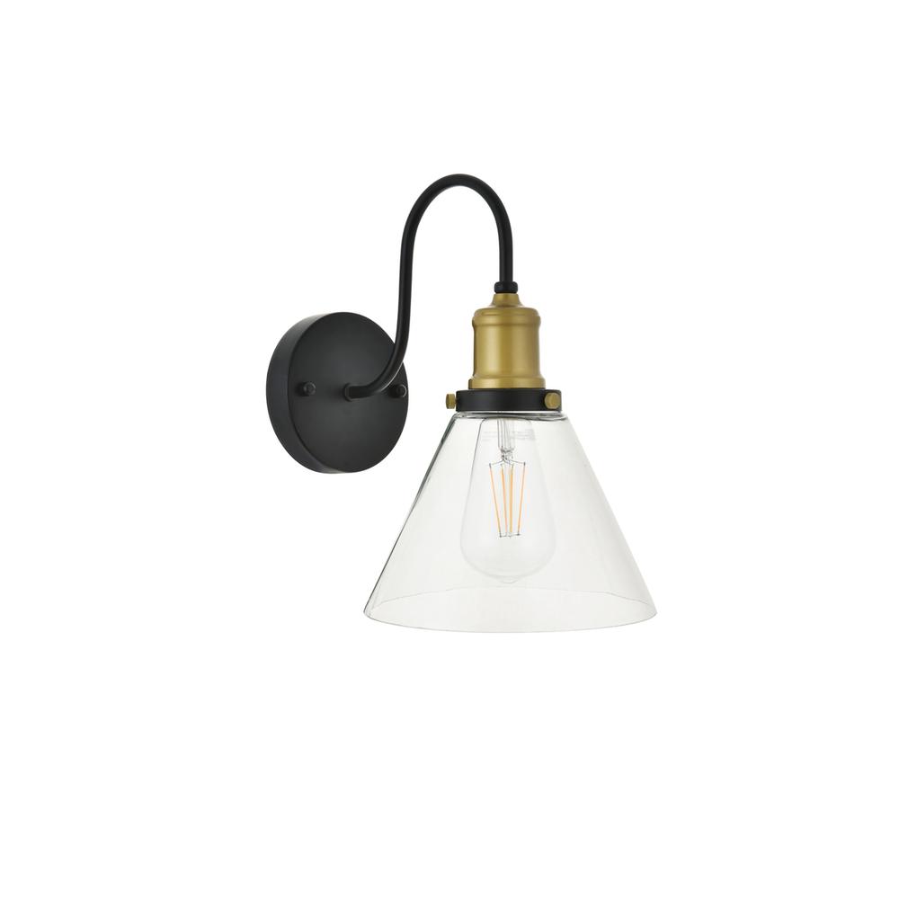 Histoire 1 Light Brass And Black Wall Sconce. Picture 2