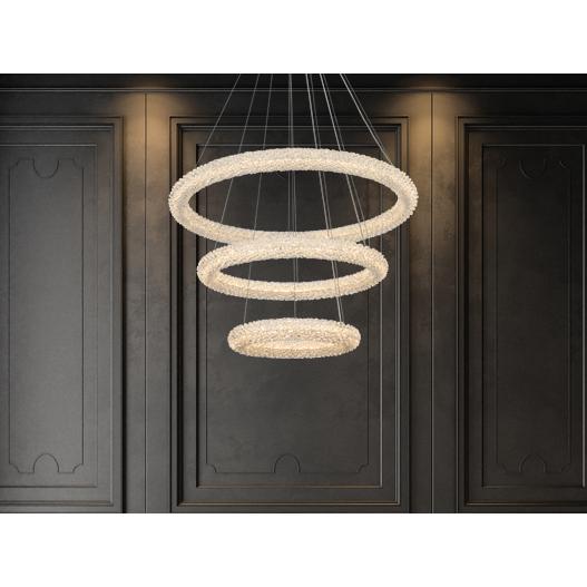 Bowen 32 Inch Adjustable Led Chandelier In Satin Gold. Picture 9
