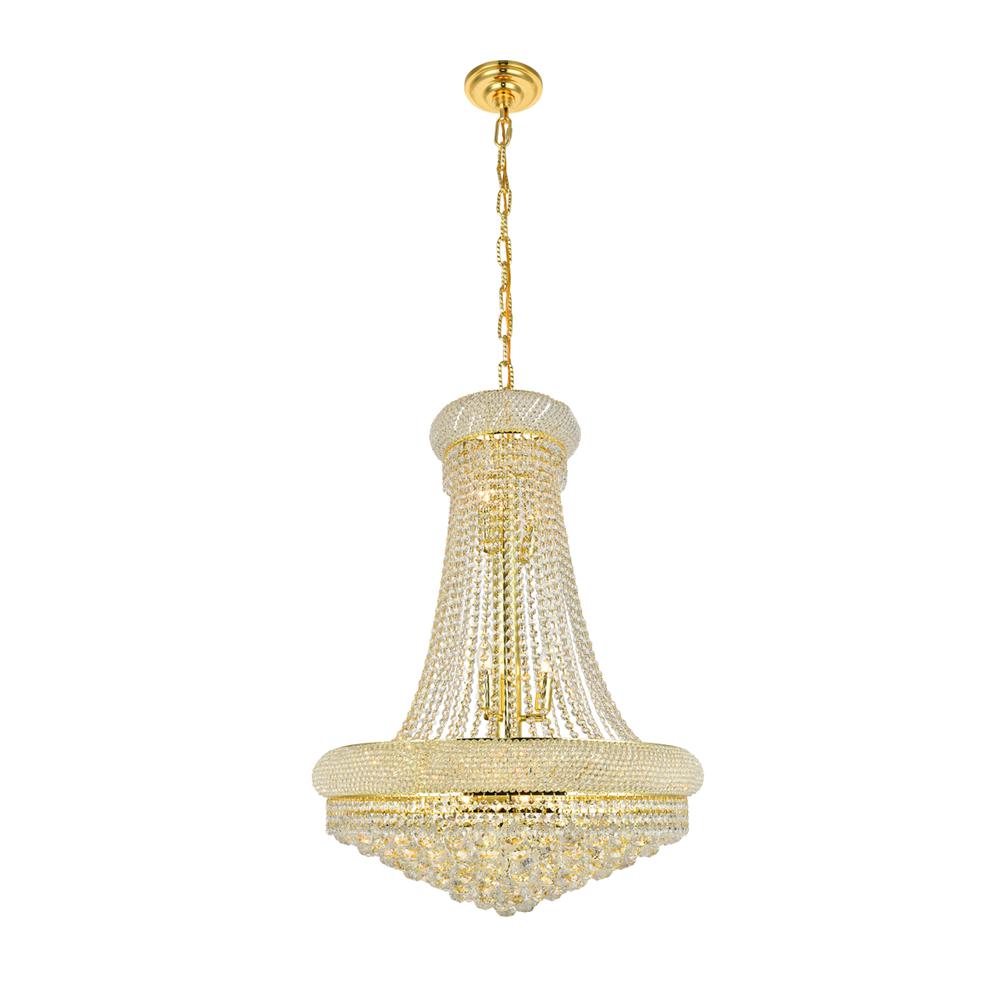 Primo 14 Light Gold Chandelier Clear Royal Cut Crystal. Picture 1