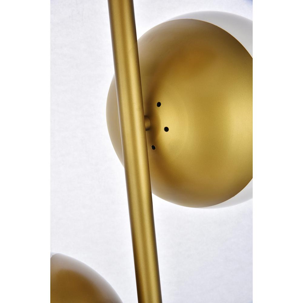 Eclipse 3 Lights Brass Floor Lamp With Frosted White Glass. Picture 3