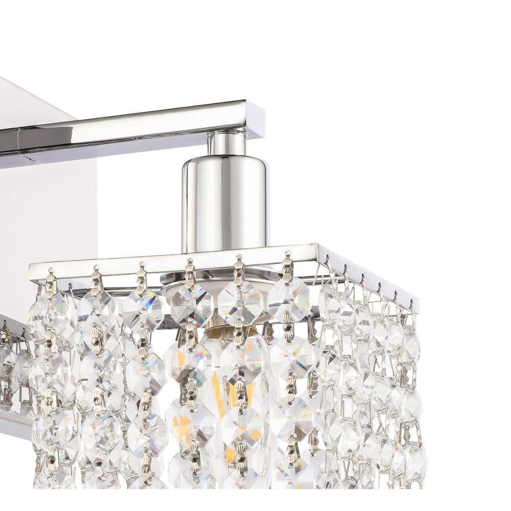 Phineas 1 Light Chrome And Clear Crystals Wall Sconce. Picture 9