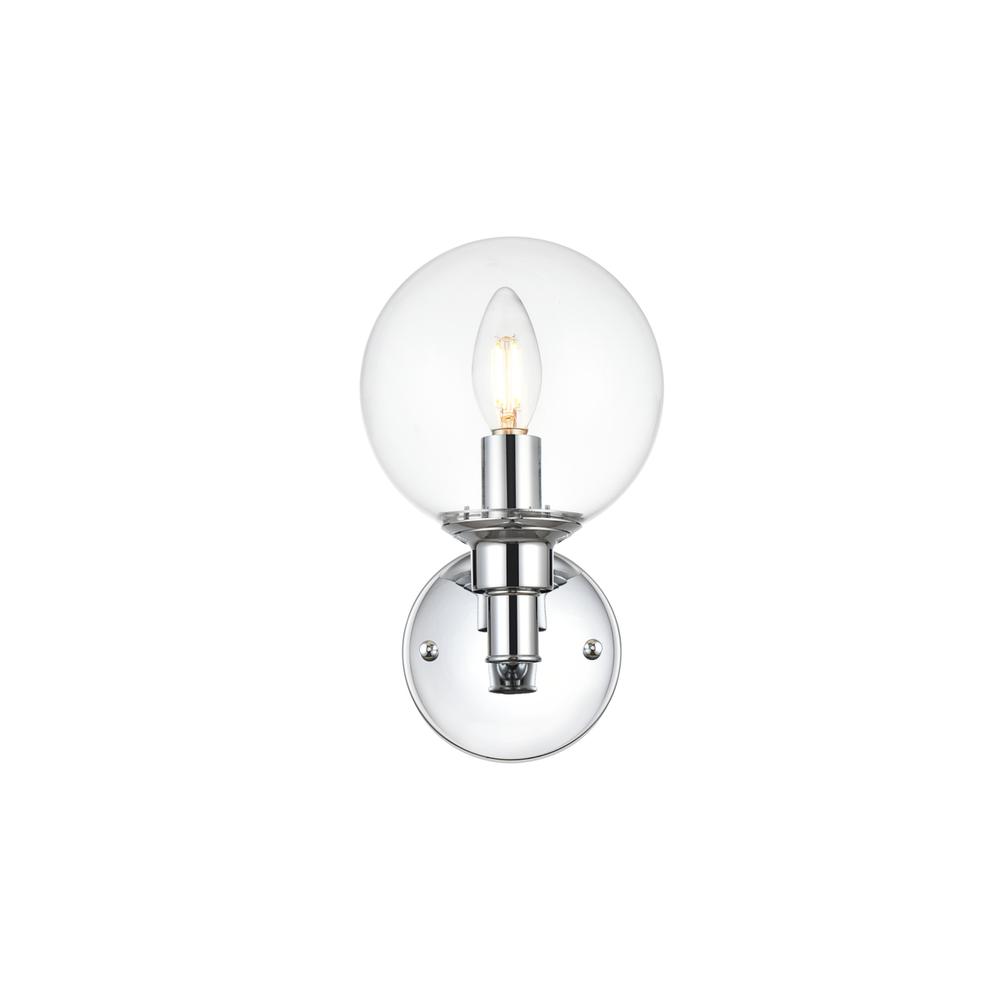 Jaelynn 1 Light Chrome And Clear Bath Sconce. Picture 1