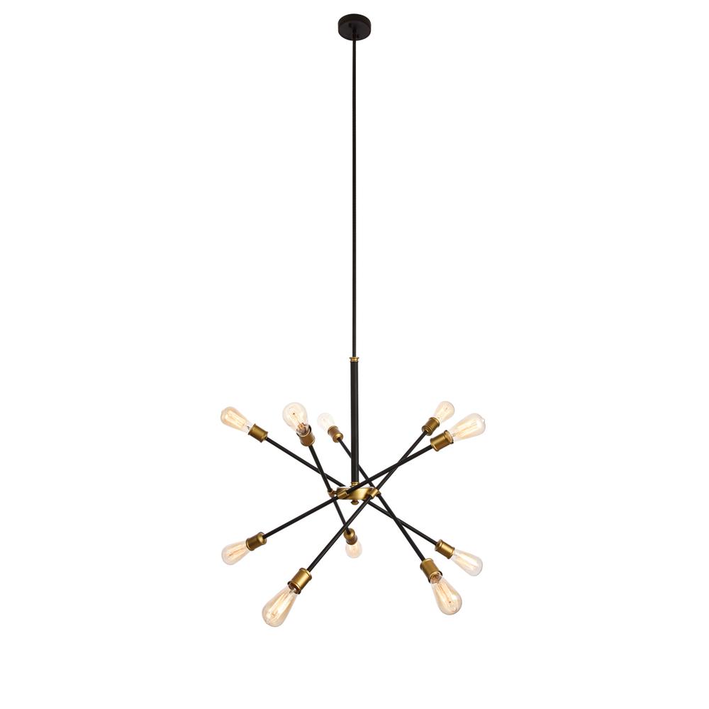 Axel Collection Chandelier D27.2 H32.5 Lt:10 Black And Brass Finish. Picture 1