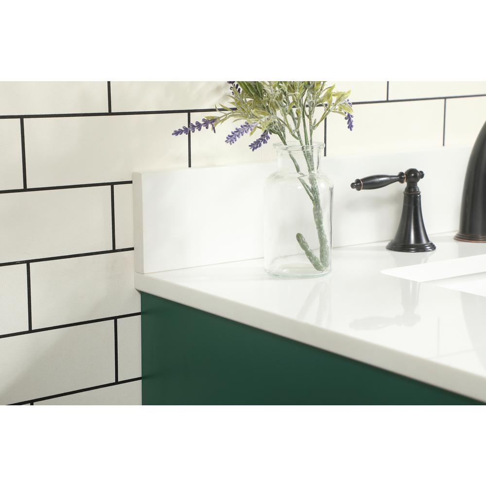 32 Inch Single Bathroom Vanity In Green With Backsplash. Picture 5