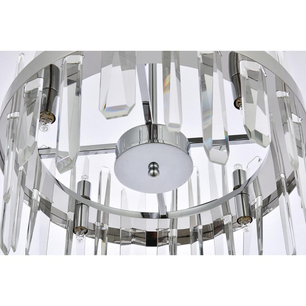 Serena 16 Inch Crystal Round Pendant In Chrome. Picture 4