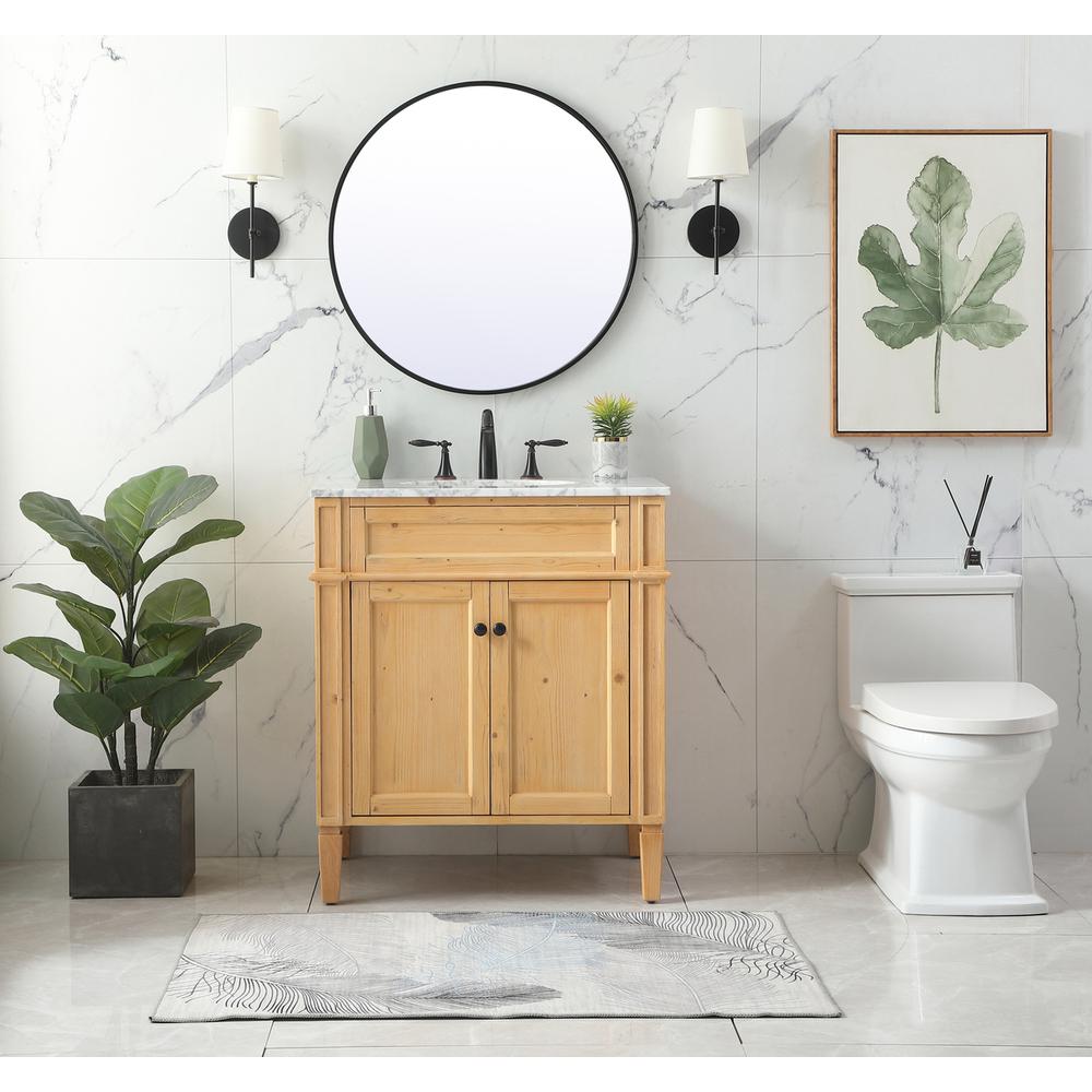 30 Inch Single Bathroom Vanity In Natural Wood. Picture 4