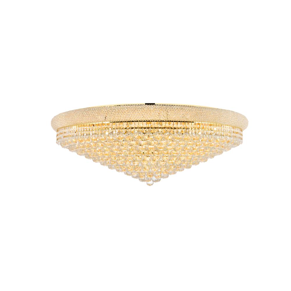Primo 30 Light Gold Flush Mount Clear Royal Cut Crystal. Picture 1