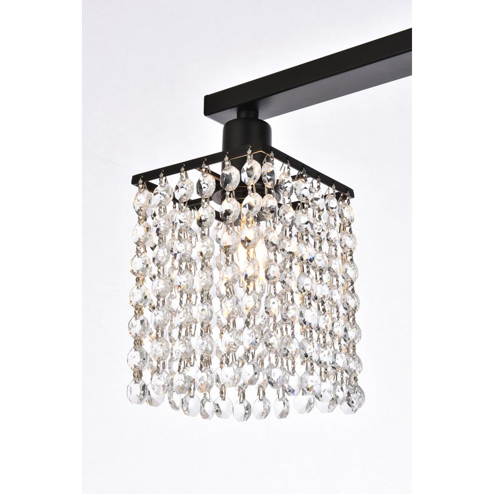 Phineas 3 Lights Bath Sconce In Black With Clear Crystals. Picture 3