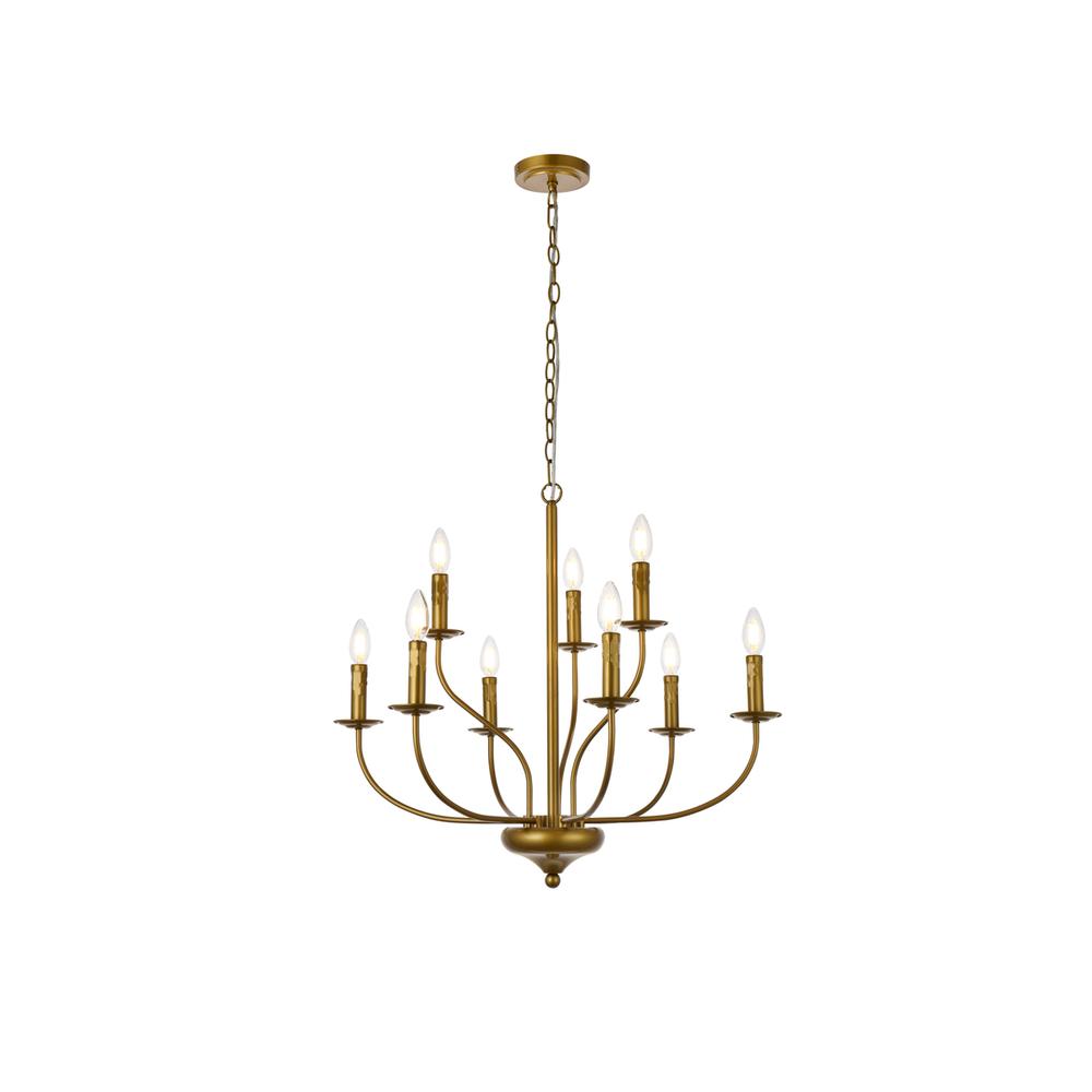 Westley 9 Lights Pendant In Brass. Picture 1