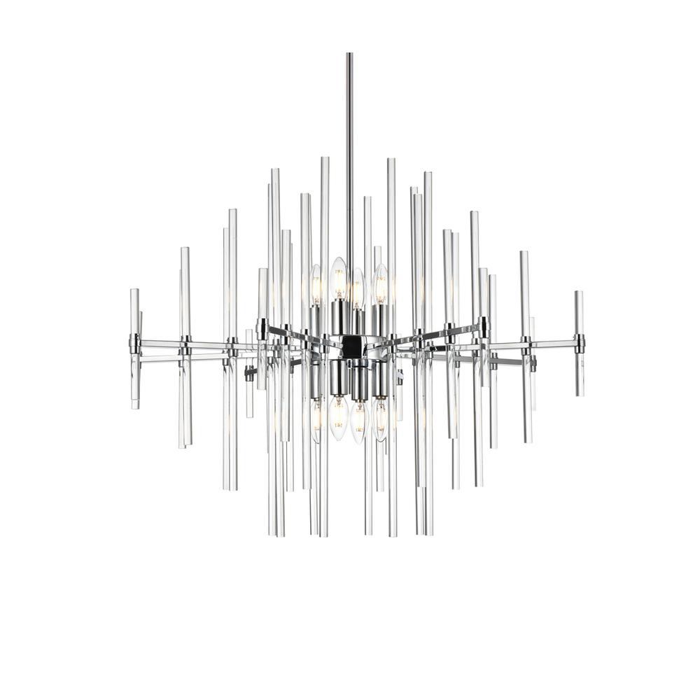 Sienna 31 Inch Crystal Rod Pendant In Chrome. Picture 2