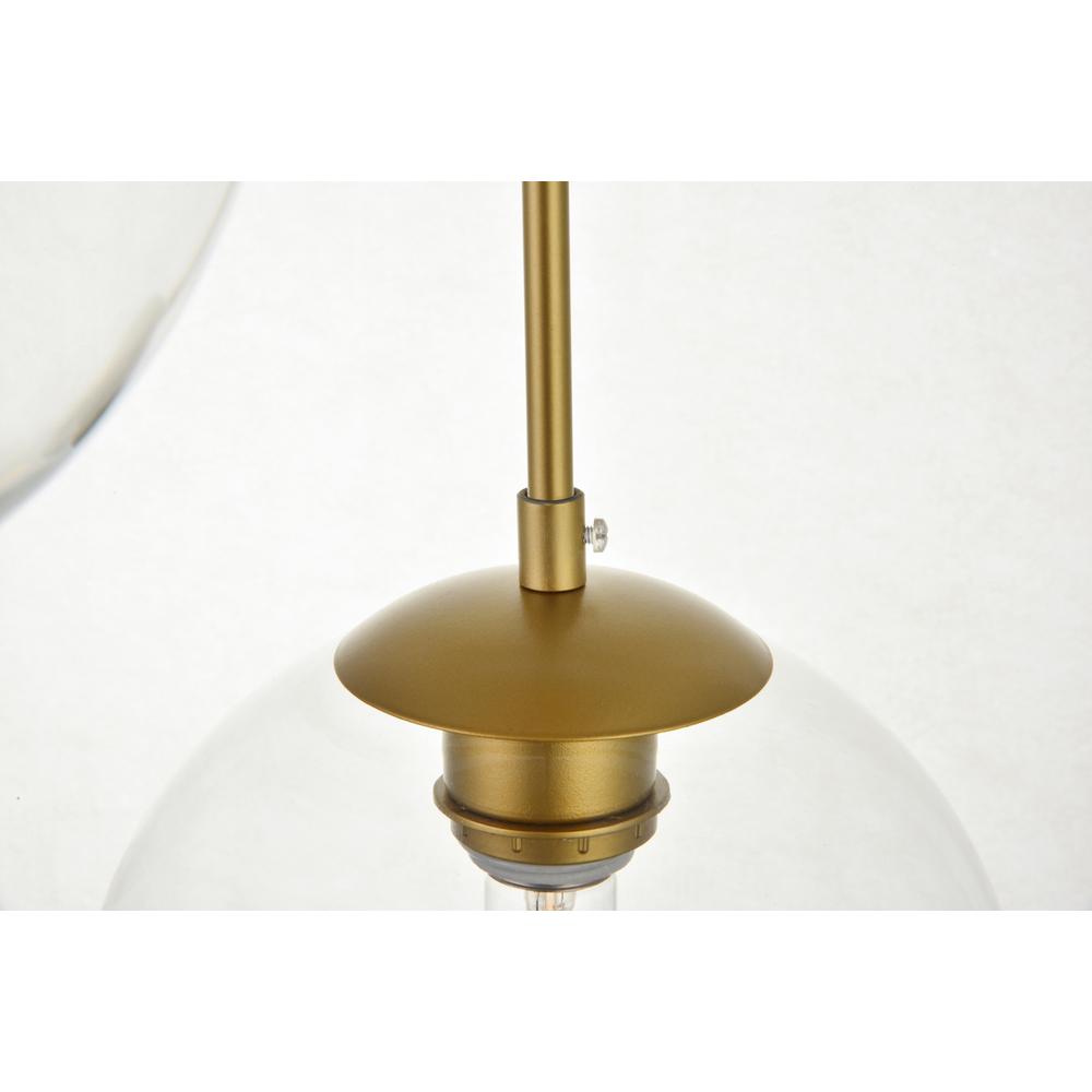 Baxter 3 Lights Brass Pendant With Clear Glass. Picture 3