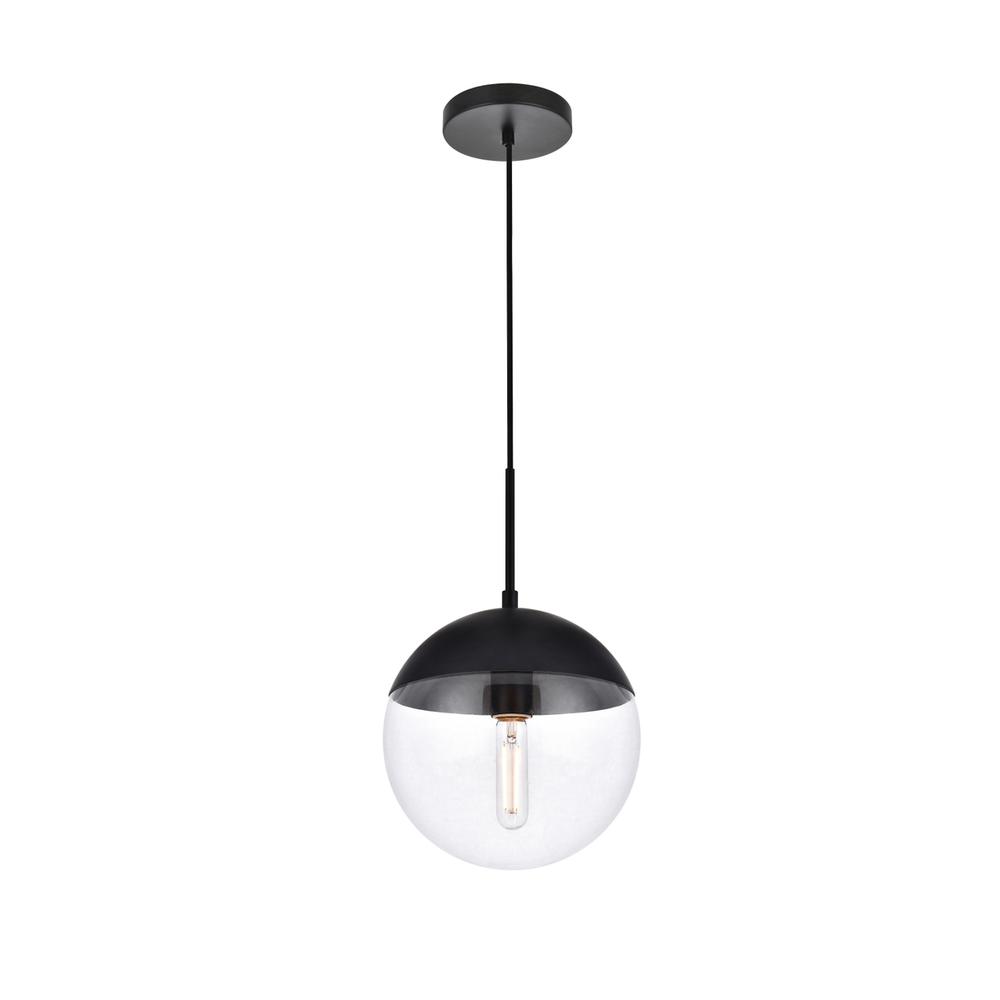 Eclipse 1 Light Black Pendant With Clear Glass. Picture 2
