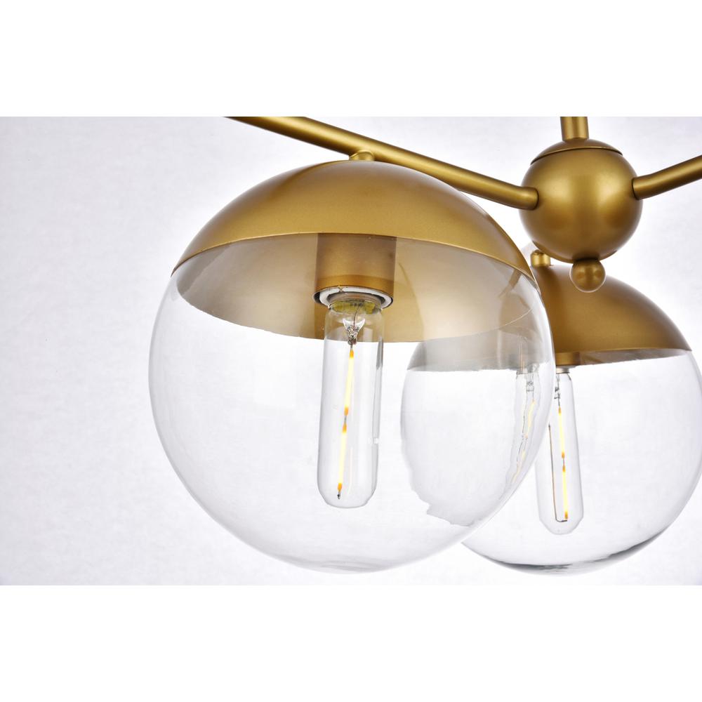 Eclipse 3 Lights Brass Pendant With Clear Glass. Picture 3
