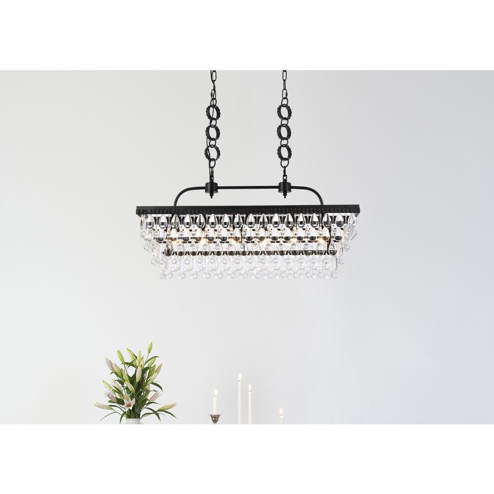 Nordic 32 Inch Rectangle Pendant In Black. Picture 7