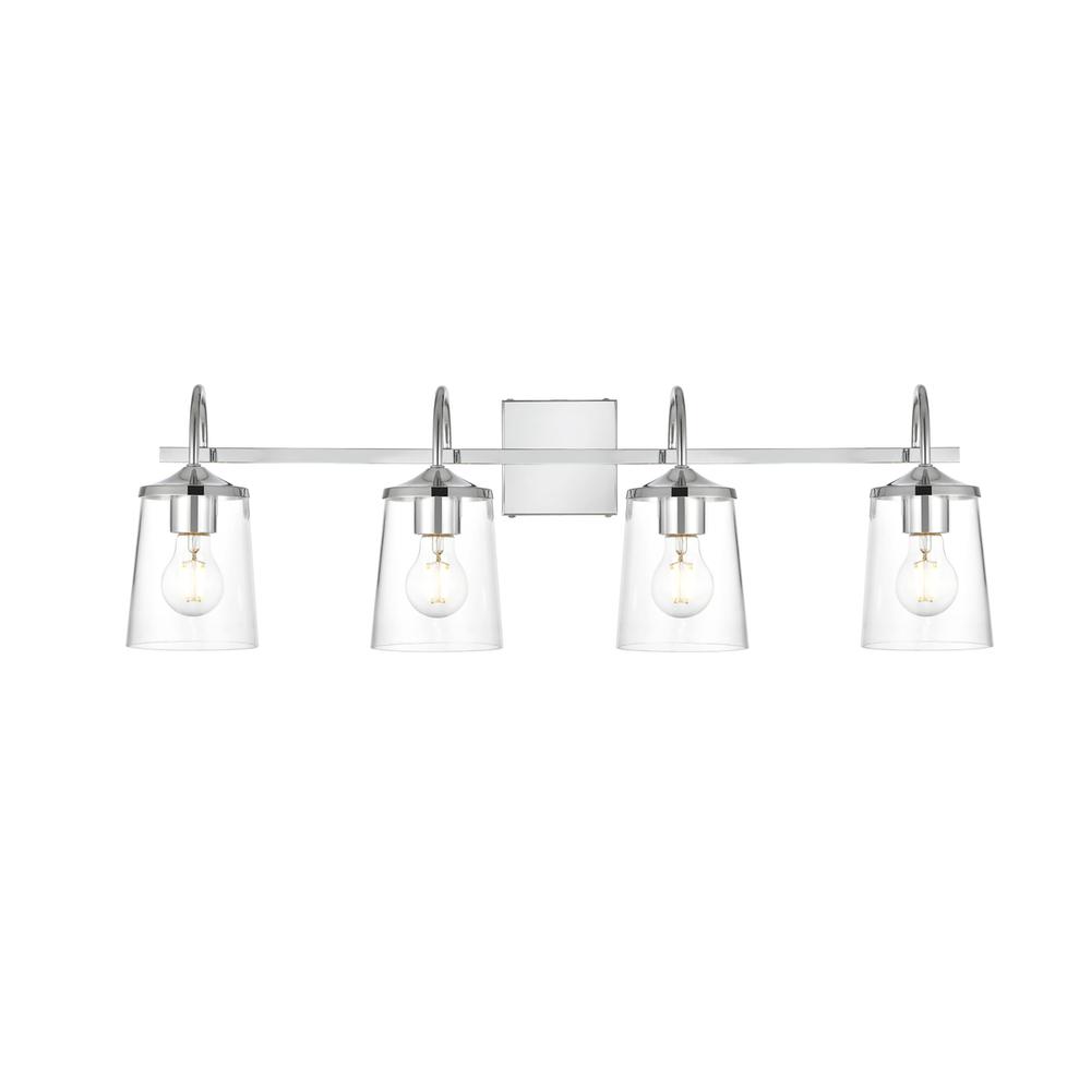 Avani 4 Light Chrome And Clear Bath Sconce. Picture 1