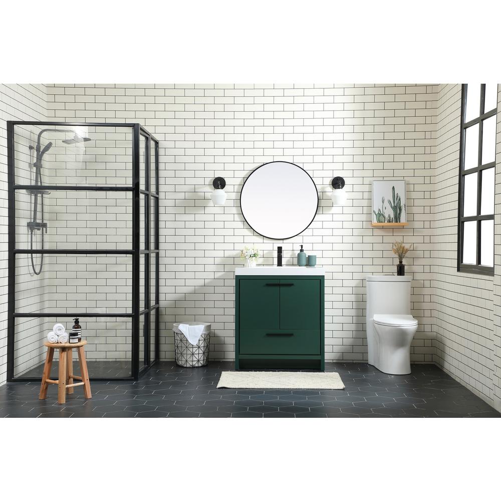 30 Inch Single Bathroom Vanity In Green. Picture 4