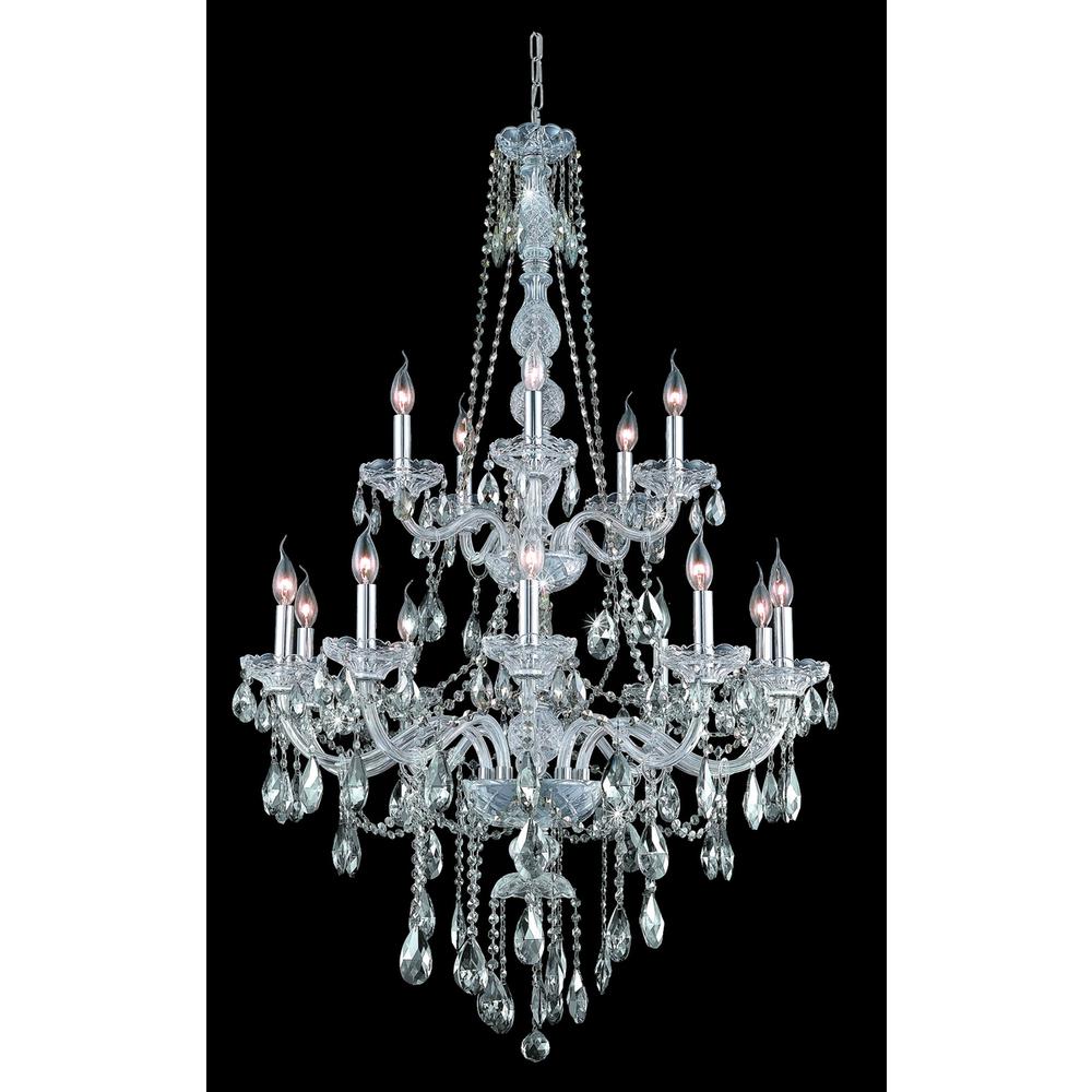 Verona 15 Light Chrome Chandelier Clear Royal Cut Crystal. Picture 1