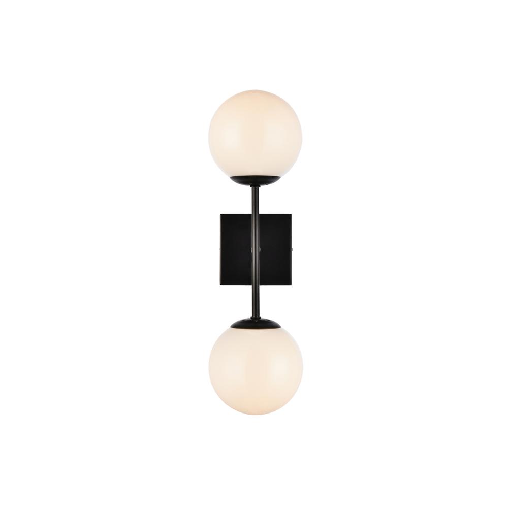 Neri 2 Lights Black And White Glass Wall Sconce. Picture 1