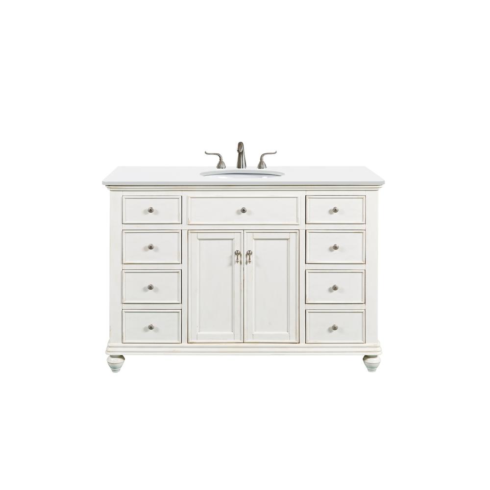 48 Inch Single Bathroom Vanity In Antique White. Picture 1