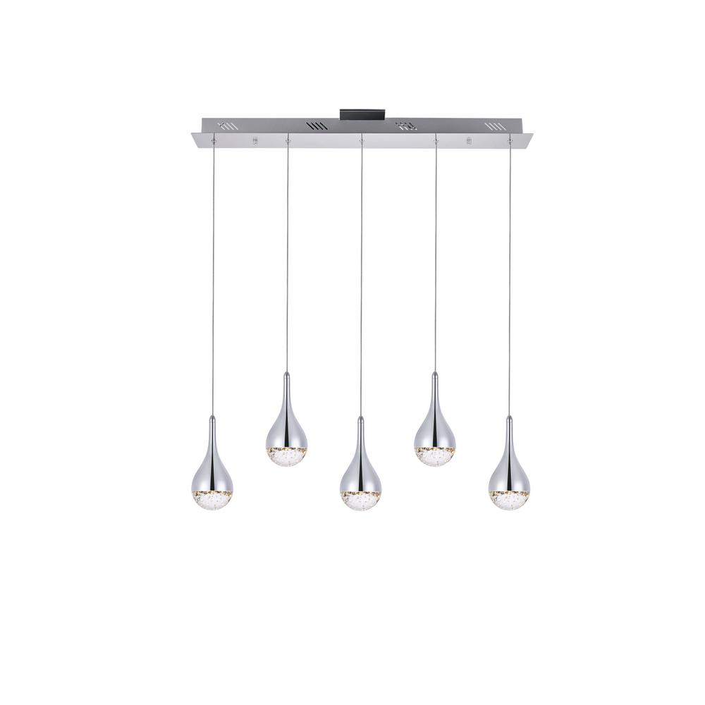 Amherst Collection Led 5-Light Chandelier 34In X 4In X 9In Chrome Finish. Picture 1