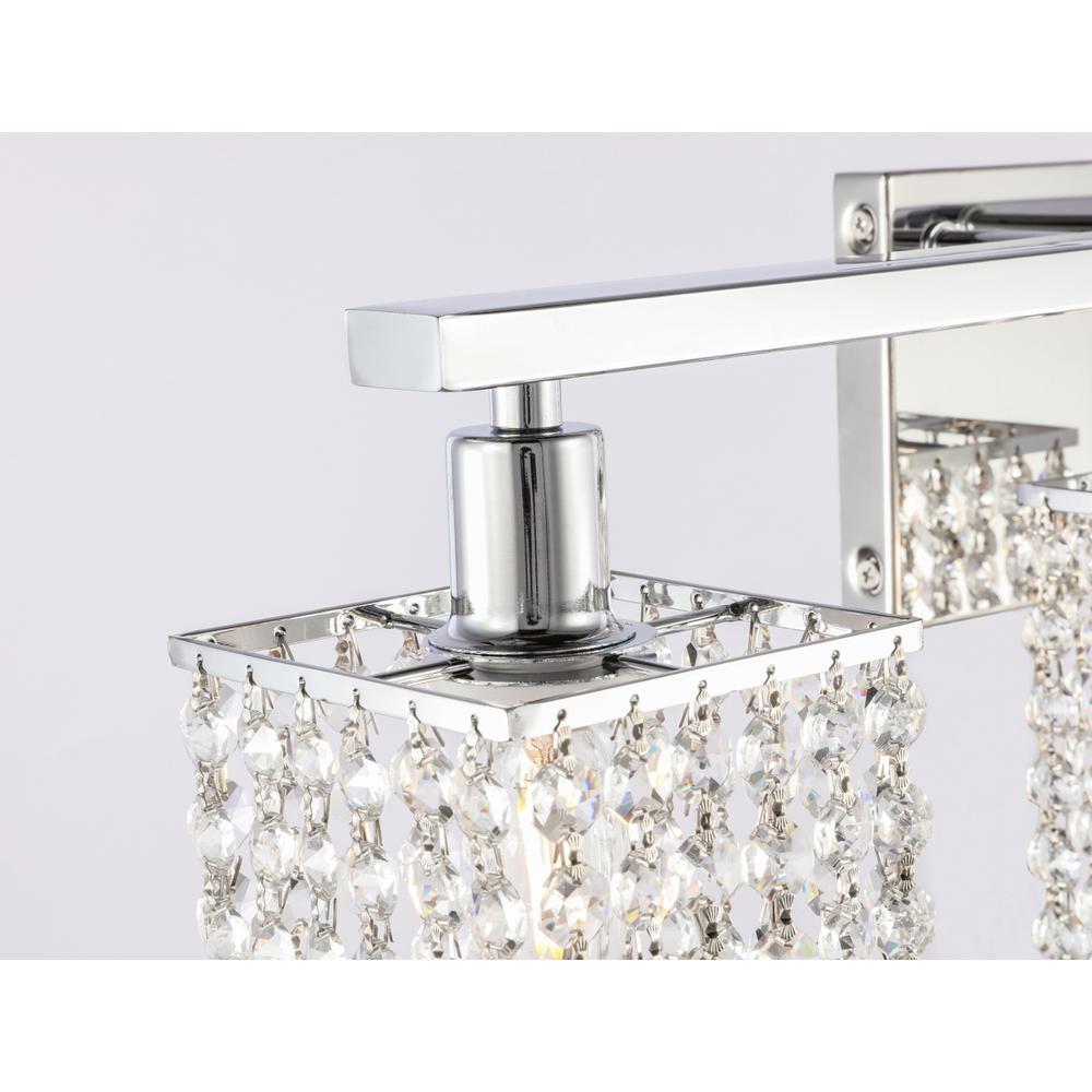 Phineas 3 Light Chrome And Clear Crystals Wall Sconce. Picture 7