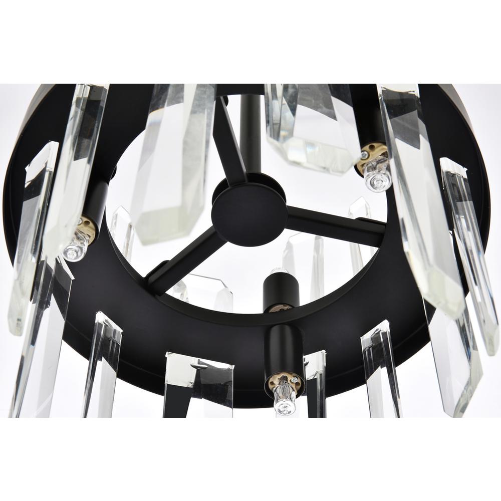 Serena 10 Inch Crystal Round Pendant In Black. Picture 4