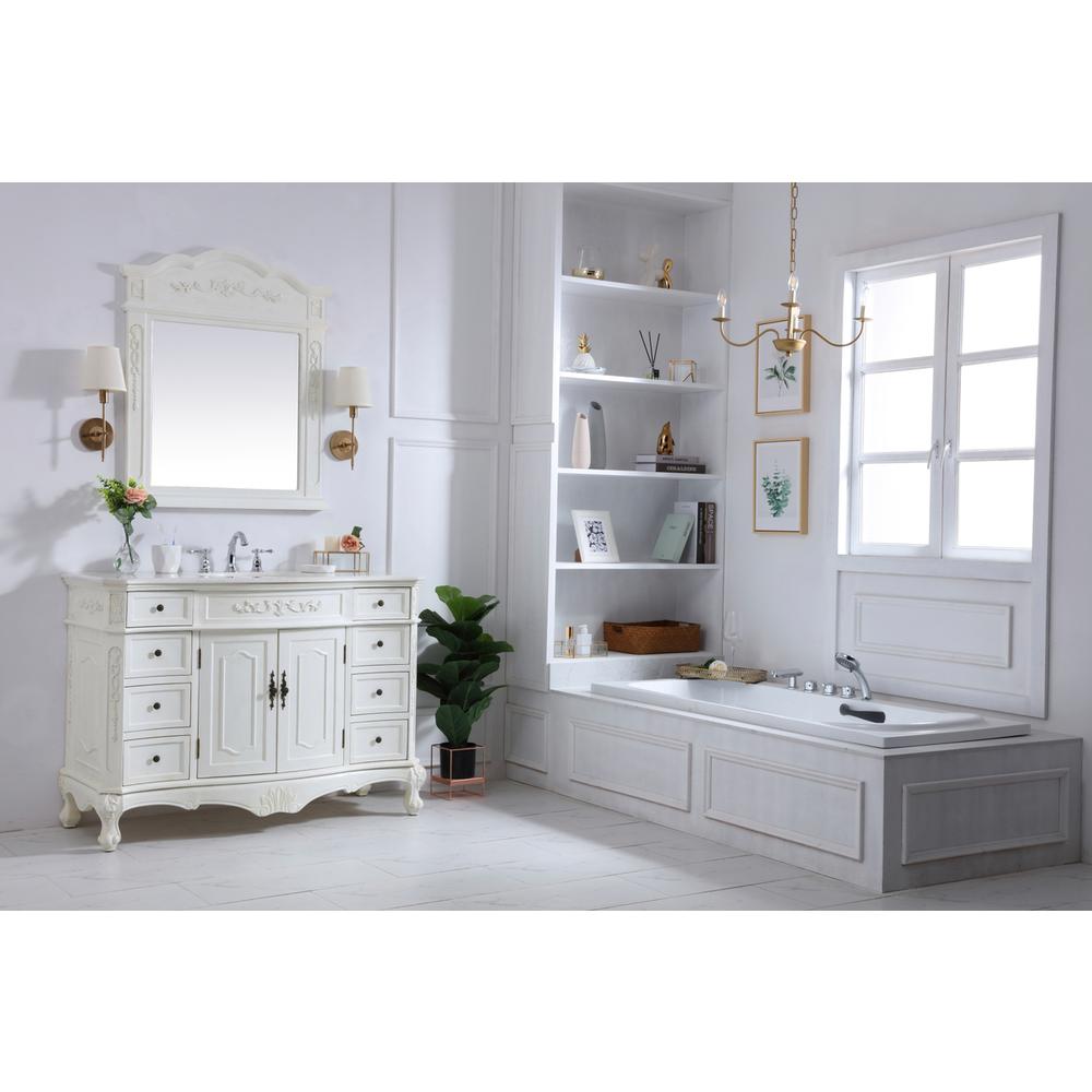 48 Inch Single Bathroom Vanity In Antique White. Picture 11