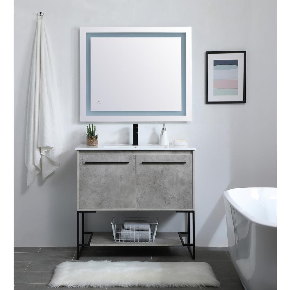 36 Inch  Single Bathroom Vanity In Concrete Grey. Picture 6