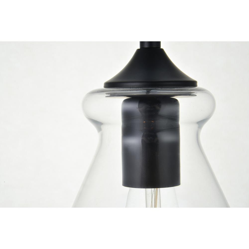 Destry 1 Light Black Pendant With Clear Glass. Picture 3