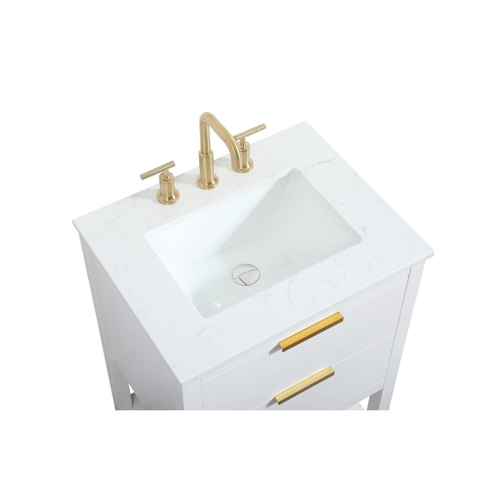 24 Inch Single Bathroom Vanity In White. Picture 10