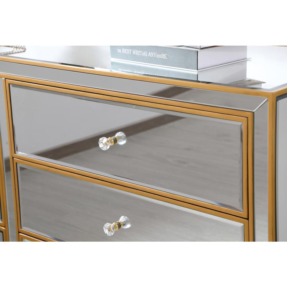 Cabinet 6 Drawers 60In. W X 18In. D X 32In. H In Gold. Picture 4