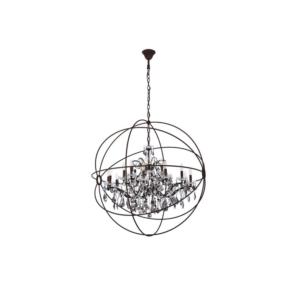 Geneva 18 Light Rustic Intent Chandelier Silver Shade (Grey) Royal Cut Crystal. Picture 6