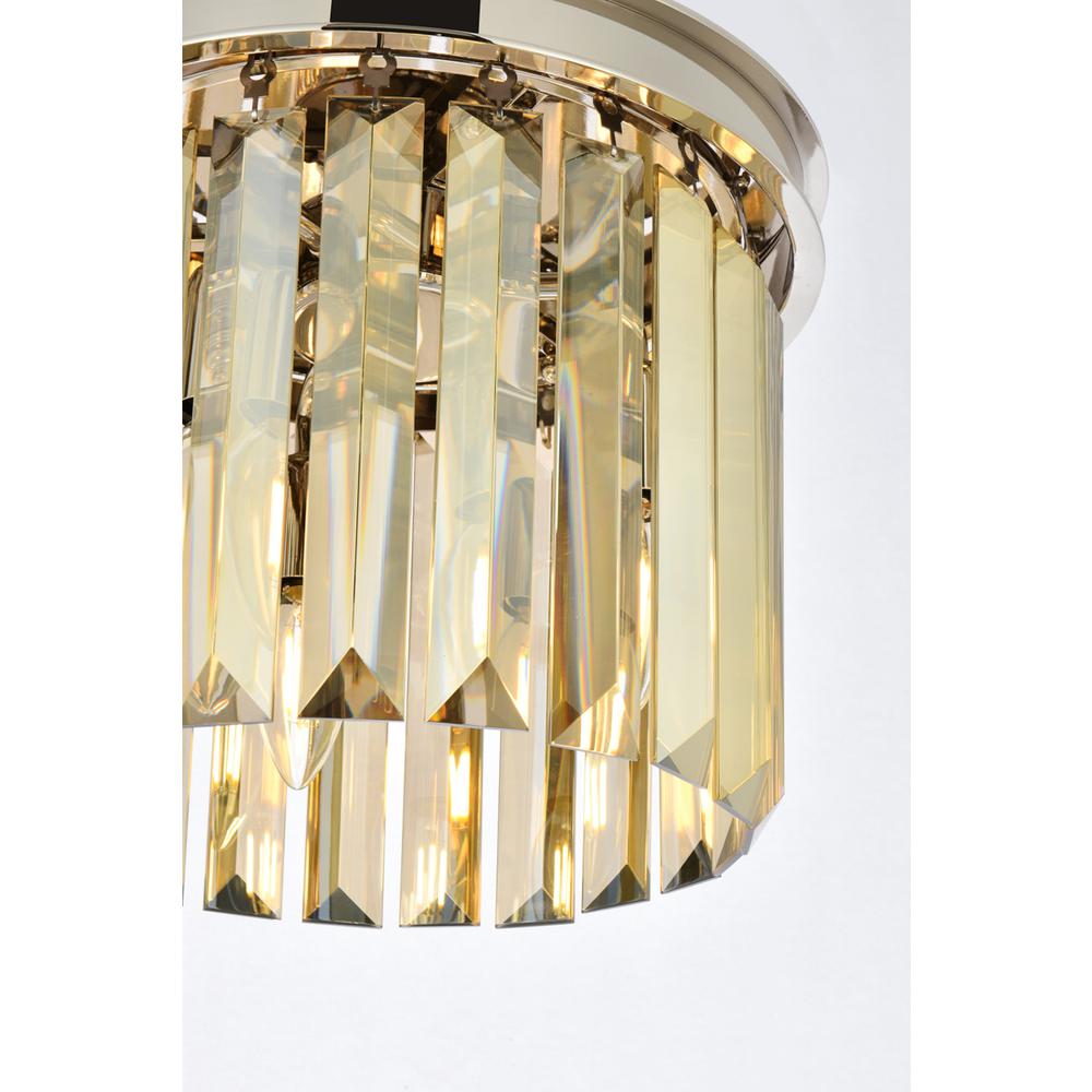 Sydney 3 Light Polished Nickel Pendant Golden Teak (Smoky) Royal Cut Crystal. Picture 5