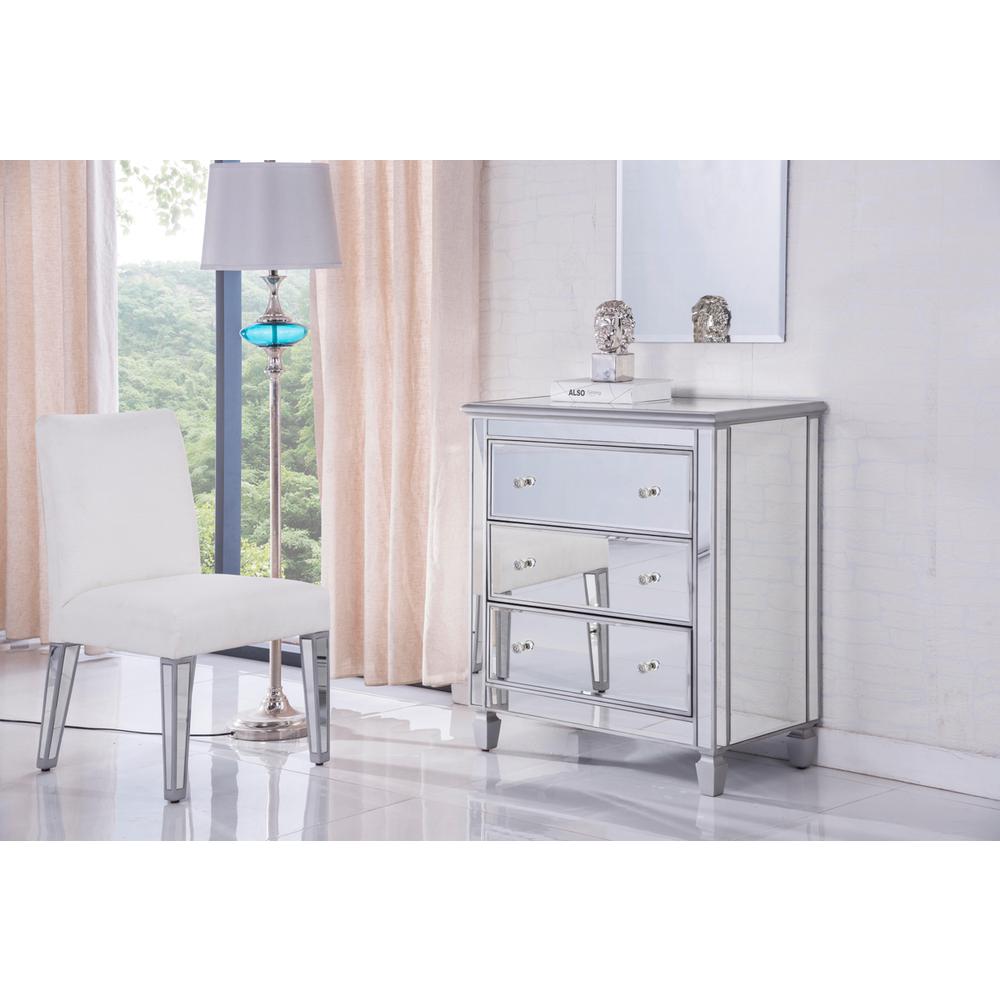 3 Drawer Bedside Cabinet 33 In.X 18 In.X 32 In. In Silver Paint. Picture 2