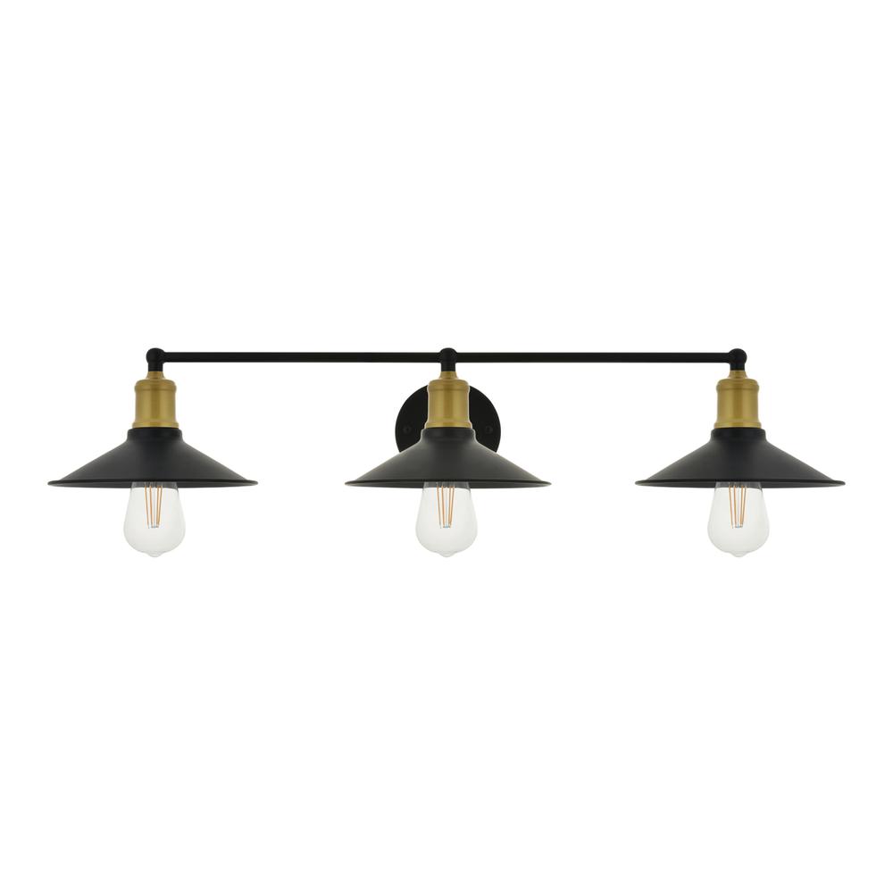 Etude 3 Light Brass And Black Wall Sconce. Picture 2