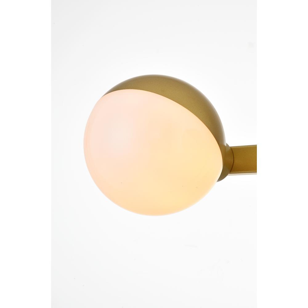 Majesty 4 Light Brass And Frosted White Bath Sconce. Picture 5
