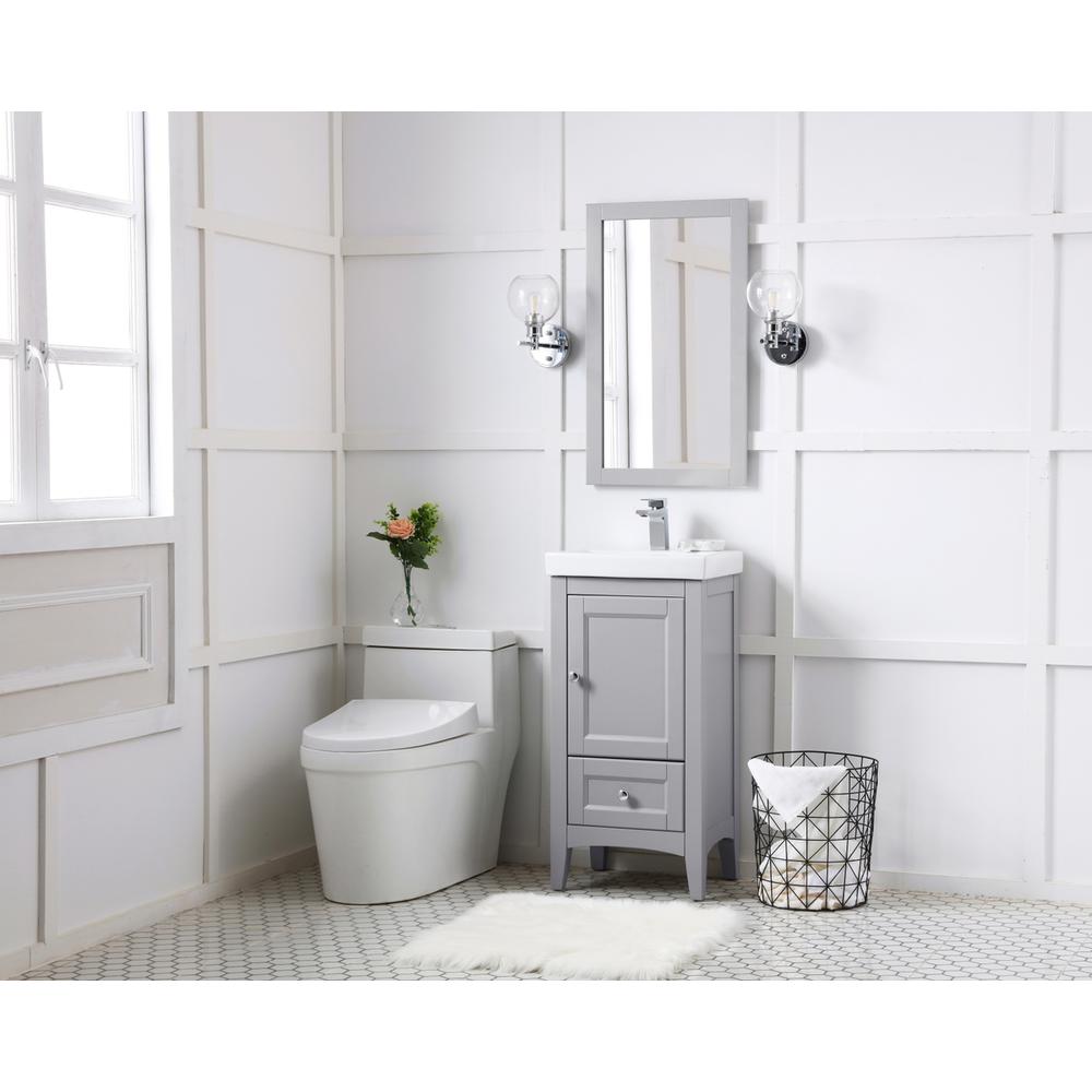 18 In. Single Bathroom Vanity Set In Grey. Picture 9