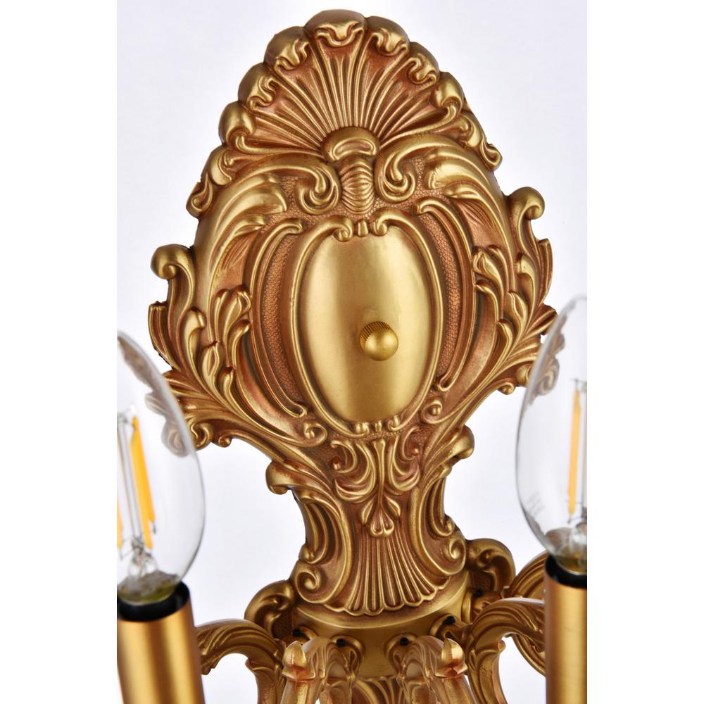 Monarch 5 Light French Gold Wall Sconce Golden Teak (Smoky) Royal Cut Crystal. Picture 4