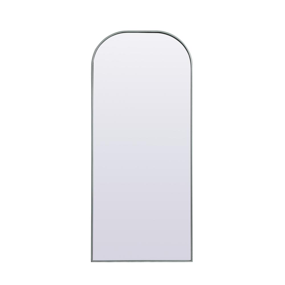 Metal Frame Arch Full Length Mirror 28X66 Inch In Silver. Picture 1