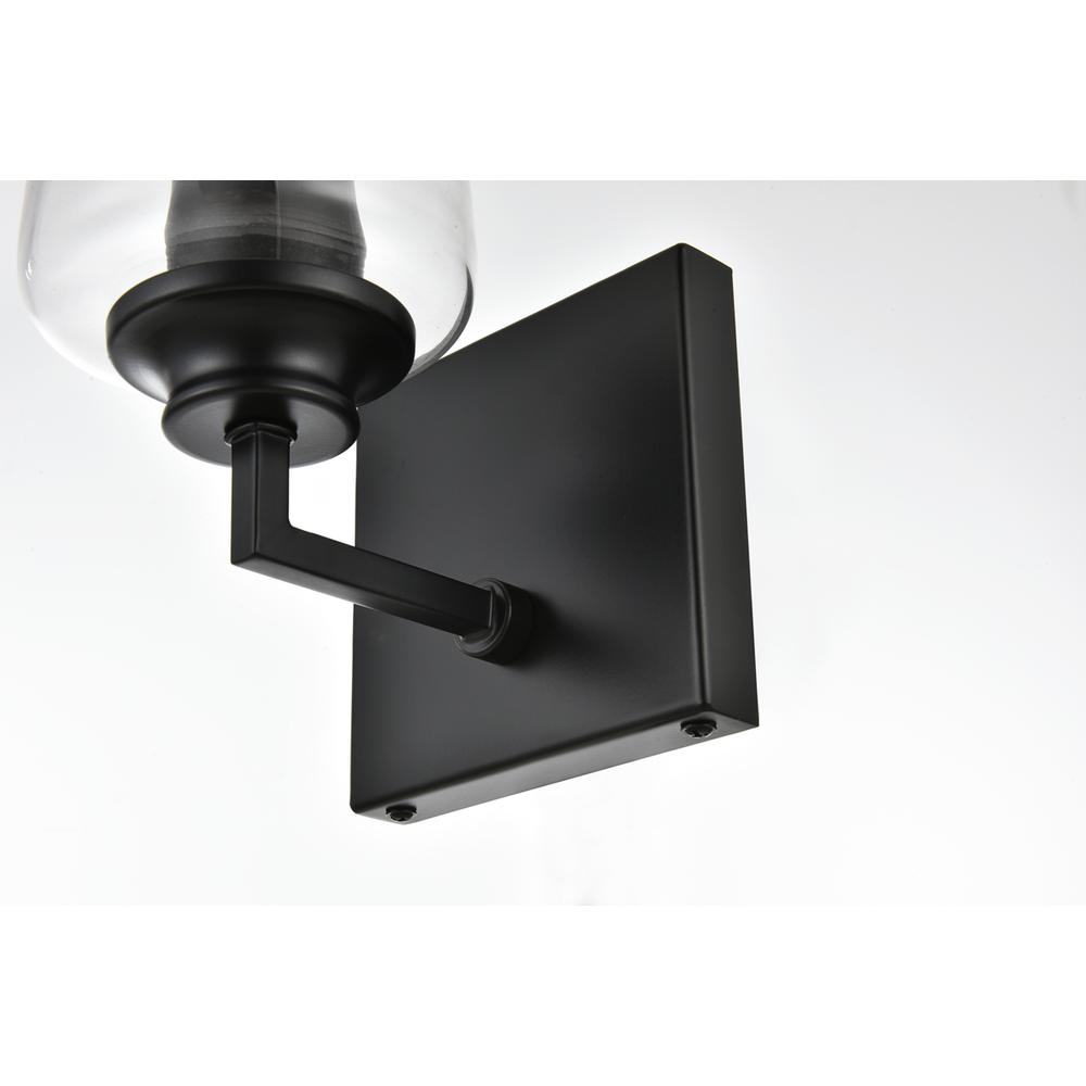 Ronnie 1 Light Black And Clear Bath Sconce. Picture 6
