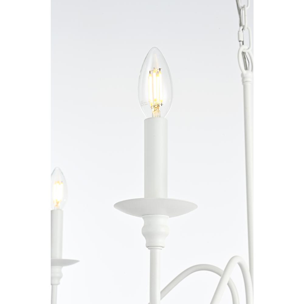 Rohan 30 Inch Chandelier In White. Picture 4