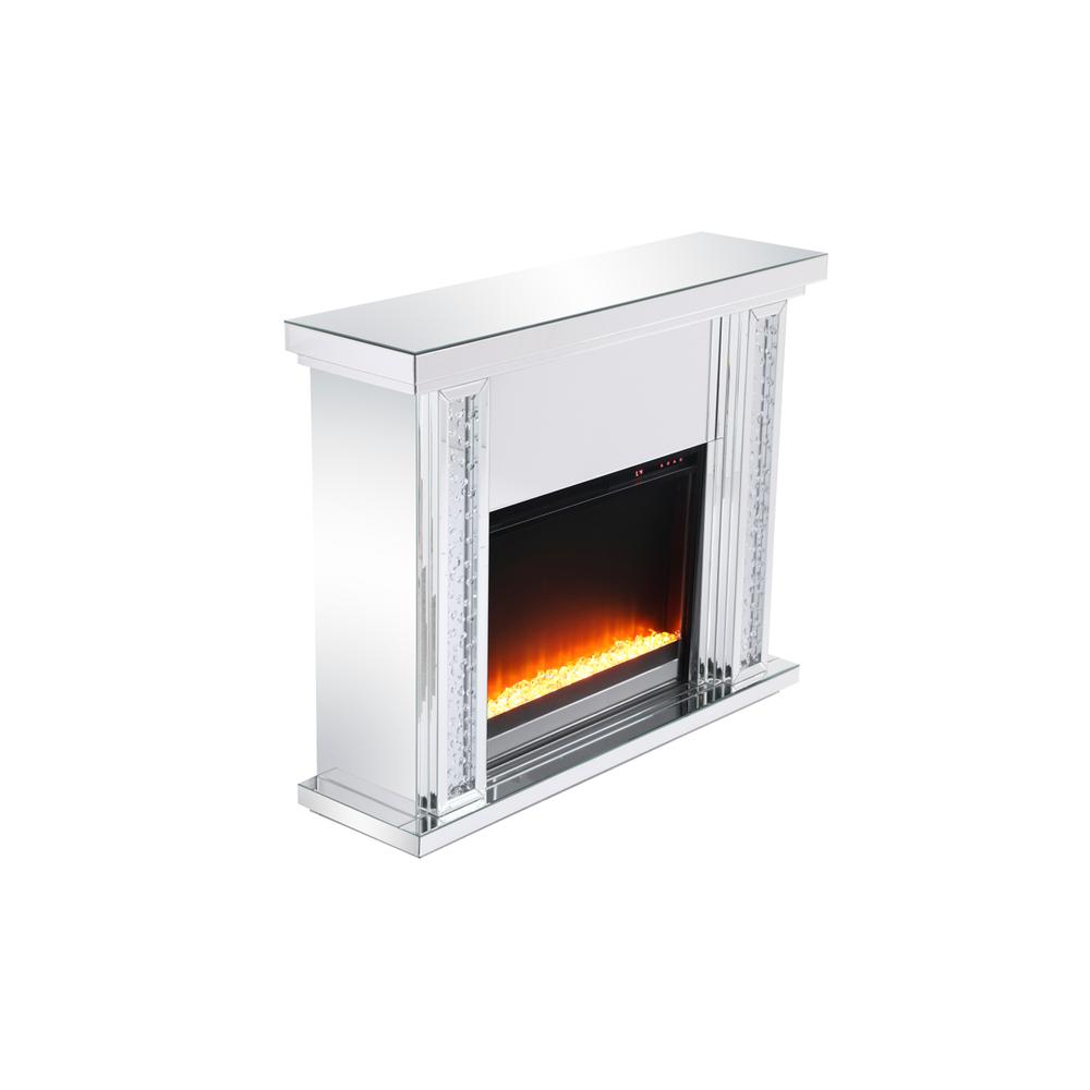 47.5 In. Crystal Mirrored Mantle With Crystal Insert Fireplace. Picture 9