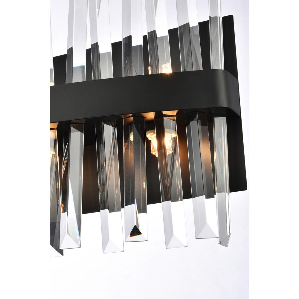 Serephina 24 Inch Crystal Bath Sconce In Black. Picture 3