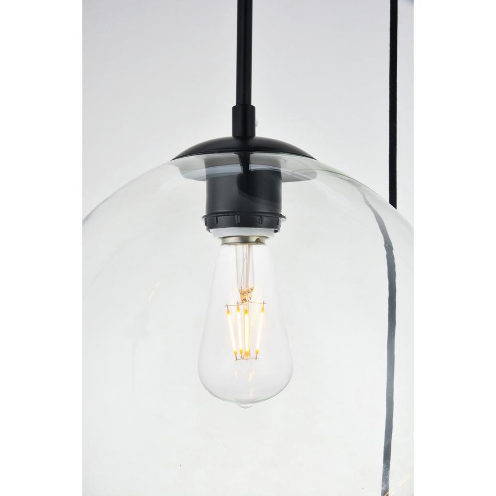 Baxter 3 Lights Black Pendant With Clear Glass. Picture 3