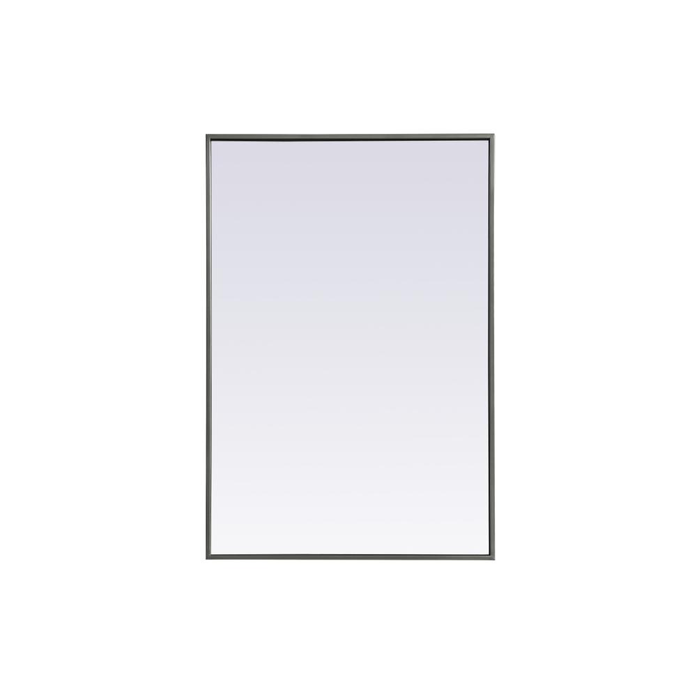 Metal Frame Rectangle Mirror 24X36 Inch In Silver. Picture 1