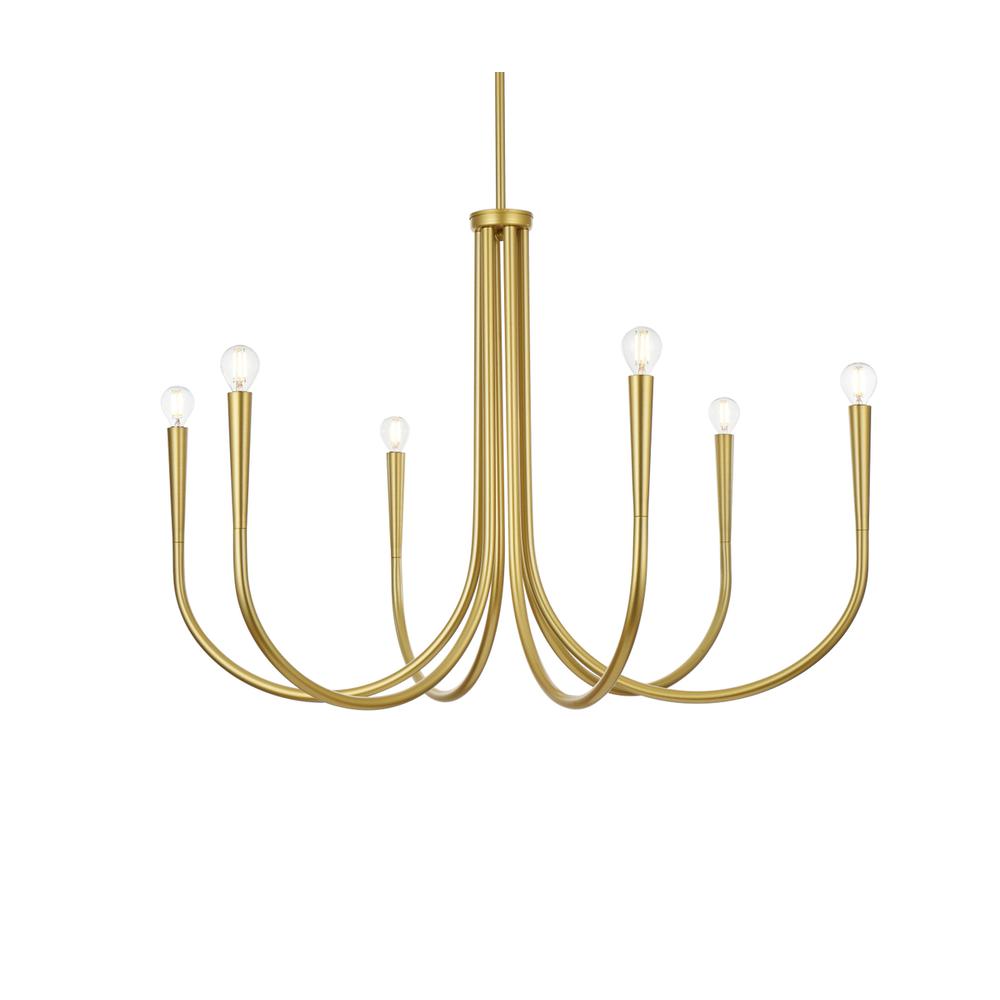 Layne 36 Inch Chandelier In Brass. Picture 2