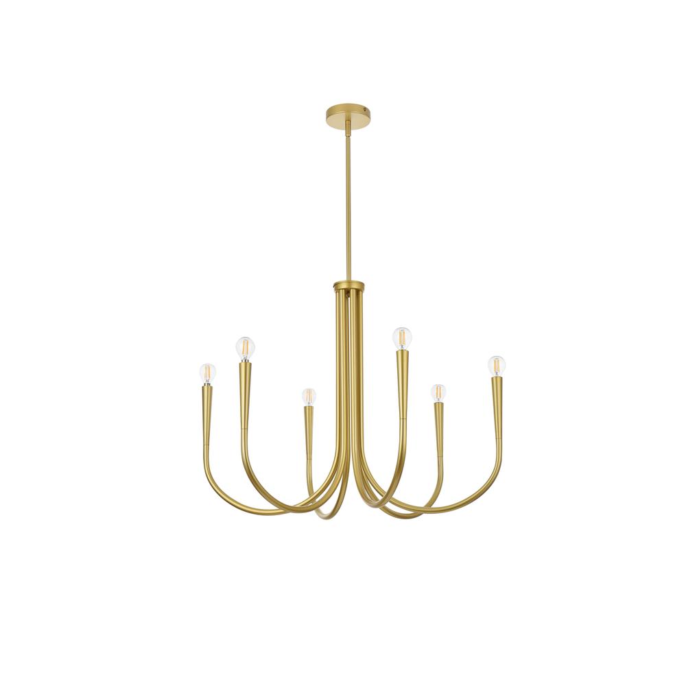 Layne 30 Inch Chandelier In Brass. Picture 6