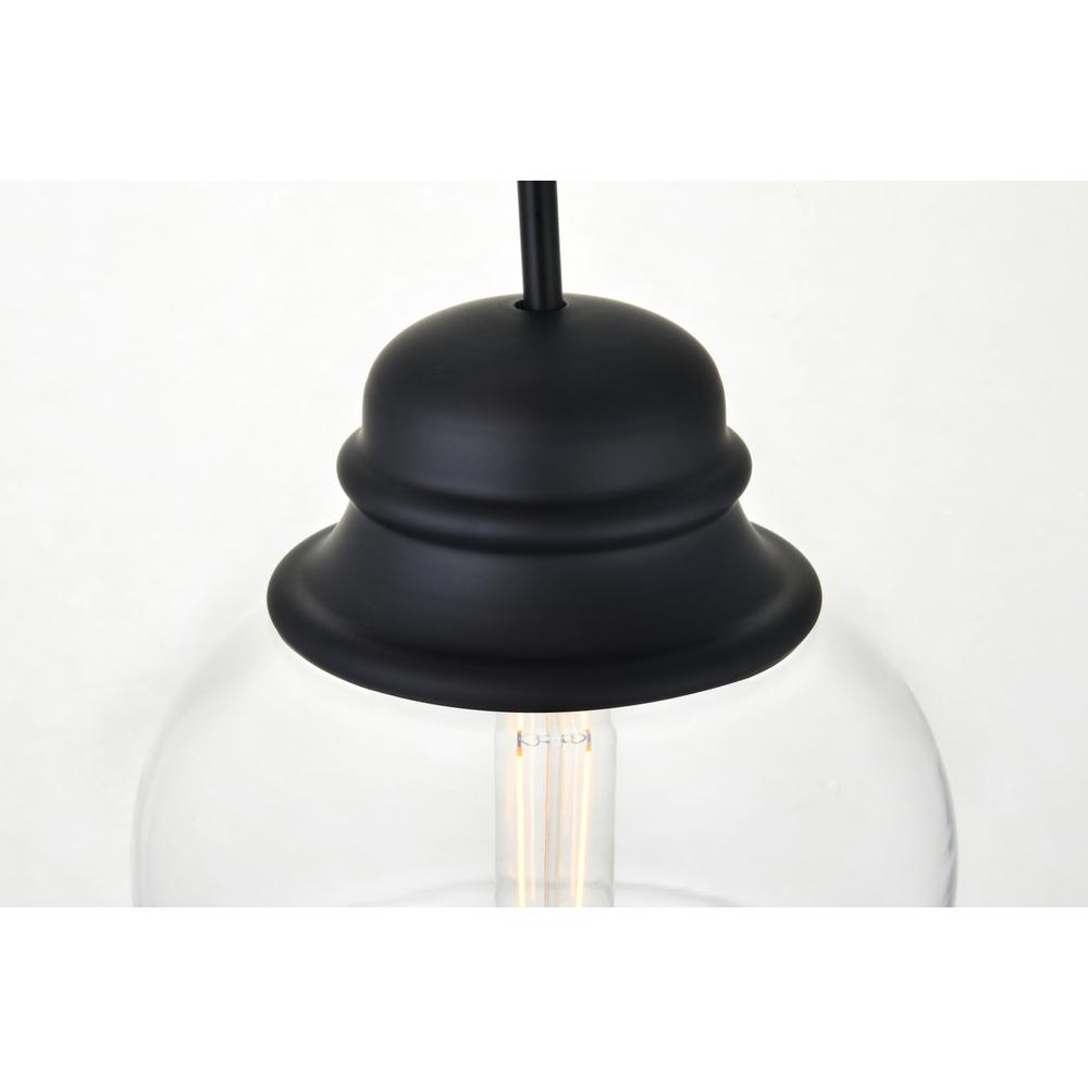 Kenna 1 Light Black Pendant With Clear Glass. Picture 3