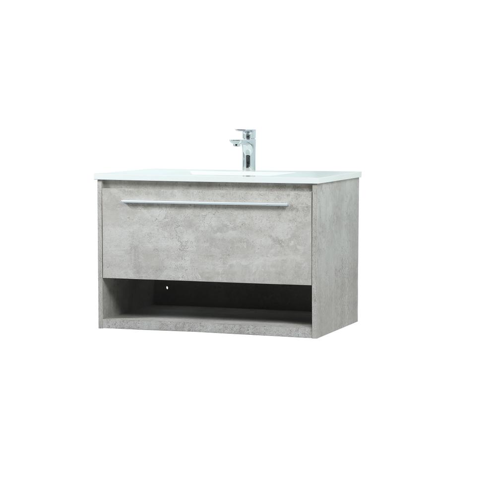 30 Inch Single Bathroom Vanity In Concrete Grey. Picture 7
