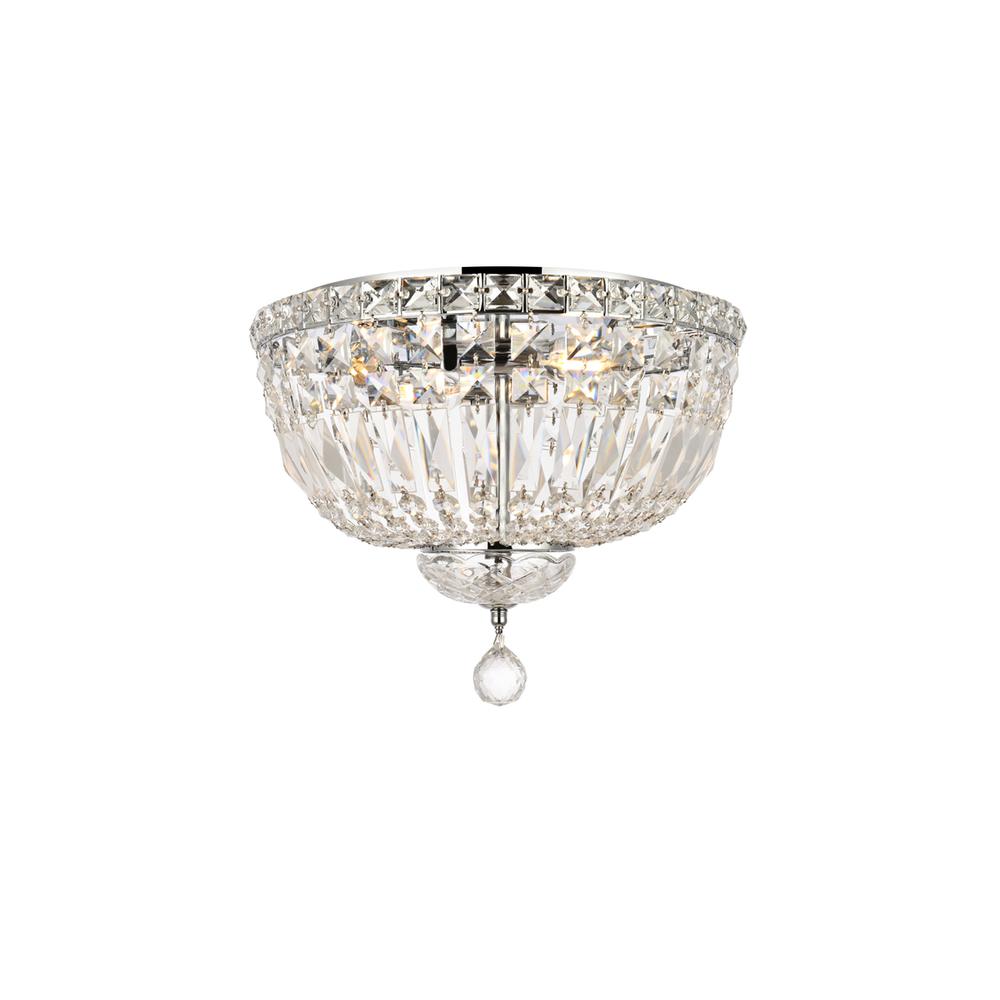 Tranquil 4 Light Chrome Flush Mount Clear Royal Cut Crystal. Picture 1